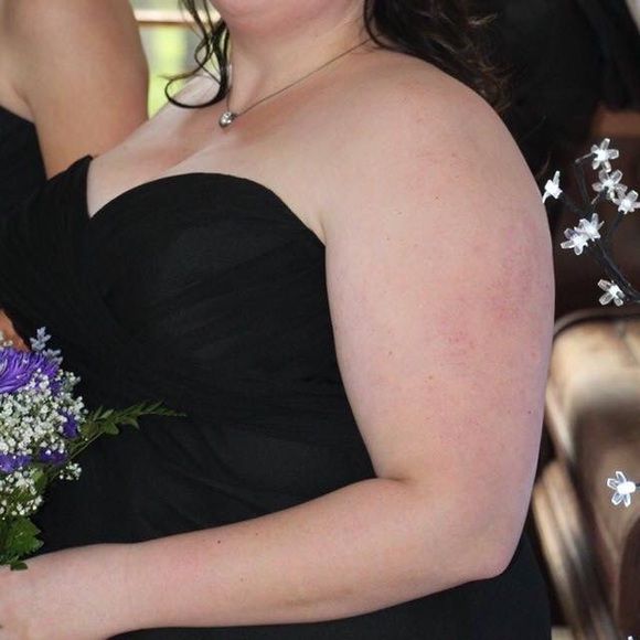 Size 24 Black Strapless Bridesmaids Dress - Picture 1 of 3